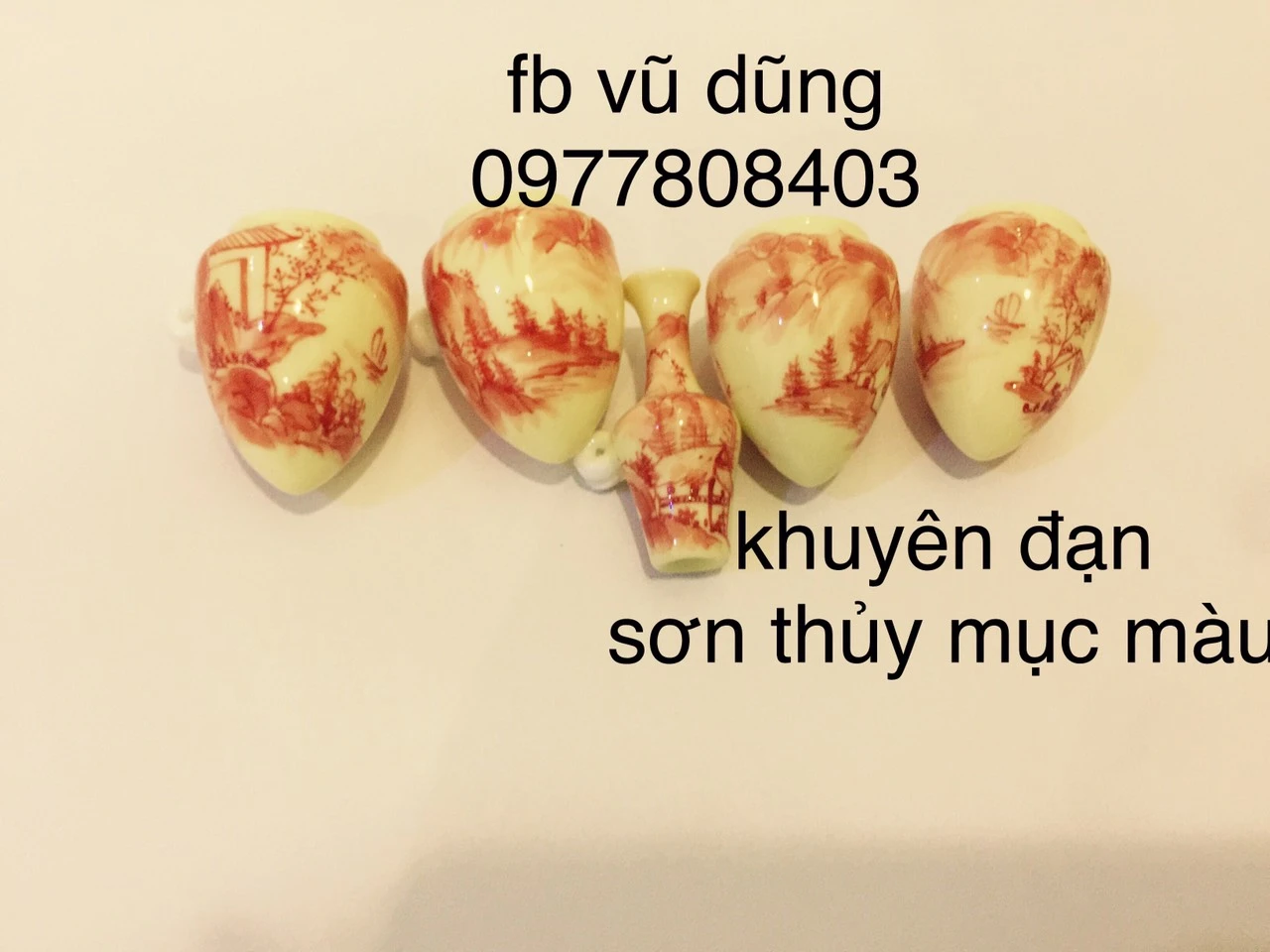 cóng khuyên đạn vẽ tích sơn thủy mục màu