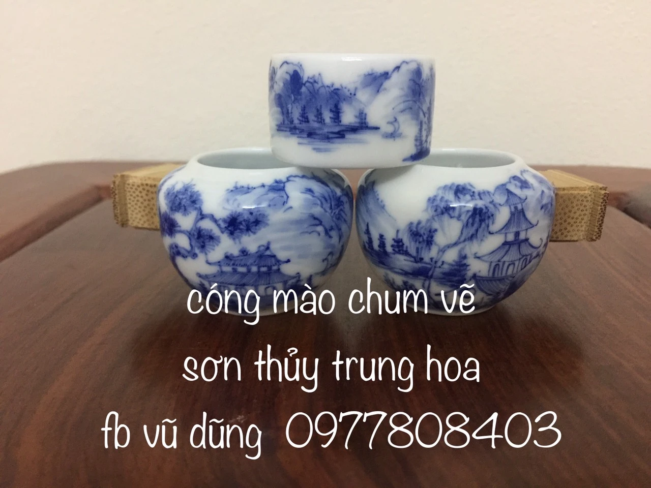 cóng mào chum vẽ sơn thủy trung hoa