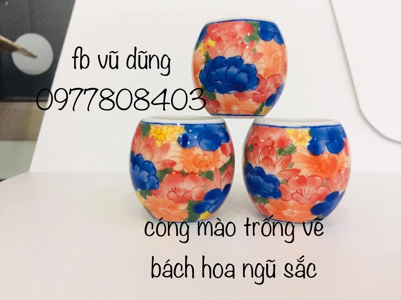 cóng mào dáng trống tích bách hoa ngũ sắc