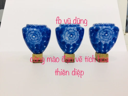 cóng mào vẽ hoa thiên diệp dáng nhót