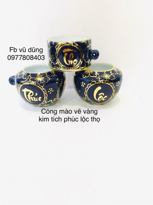 cóng mào vẽ tích phúc lộc thọ vẽ vàng kim