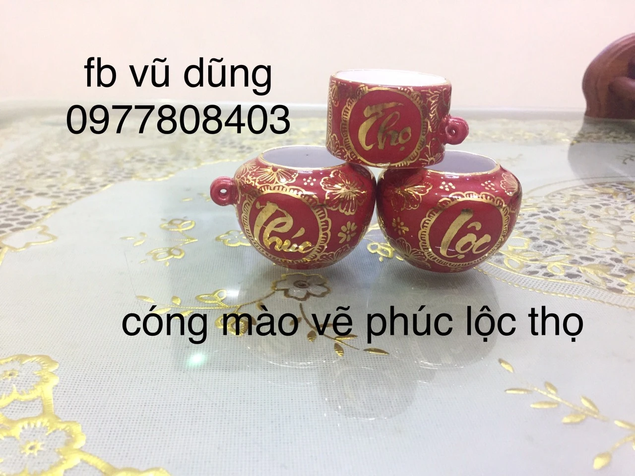 cóng mào ớt vẽ tích phúc lộc thọ vẽ vàng kim