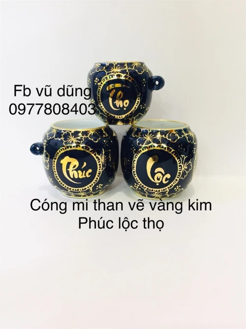 cóng mi than khướu vẽ tích phúc lộc thọ vẽ vàng kim