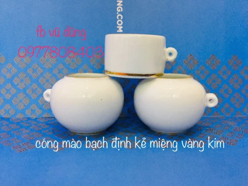 cóng mào men màu kết miệng vàng kim