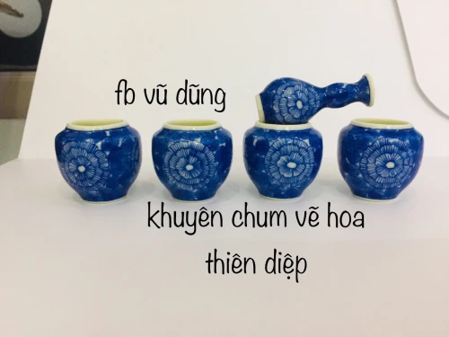 cóng khuyên chum vẽ tích hoa thiên diệp