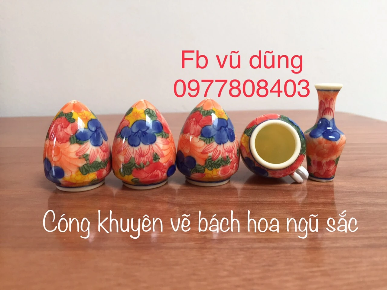 cóng khuyên đạn vẽ tích bách hoa ngũ sắc