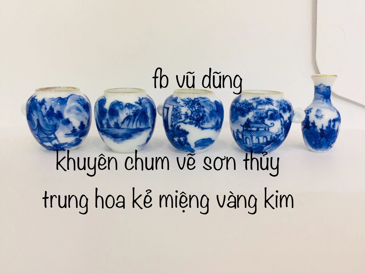 cóng khuyên chum vẽ tích điện thủy trung hoa kẻ miệng vàng kim