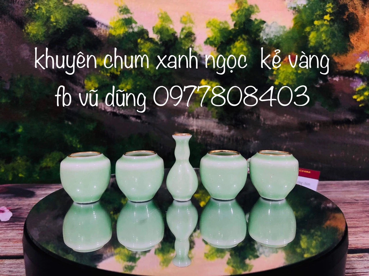 combo cóng khuyên chum xanh ngọc kẻ vàng